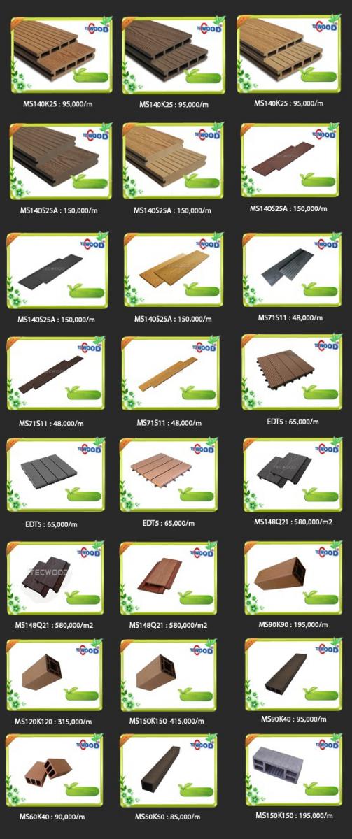 bảng giá sàn gỗ ngoài trời