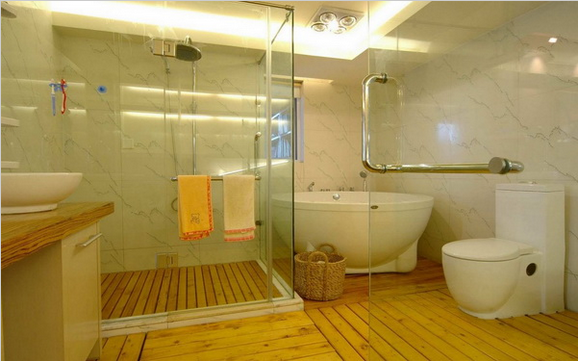 Sàn gỗ phòng tắm