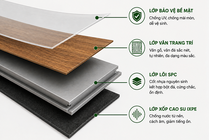 Cấu tạo sàn nhựa hèm khóa EcoClick