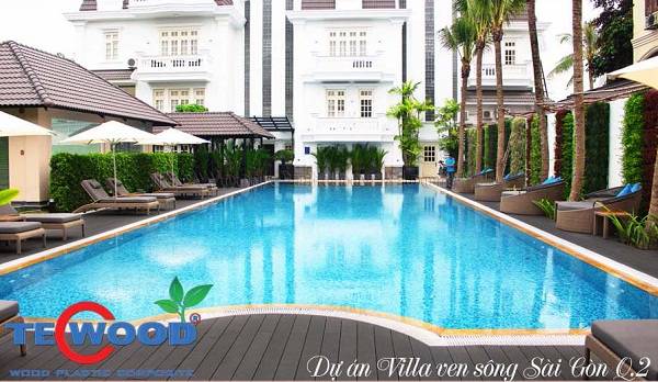 sàn gỗ bể bơi ngoài trời