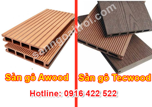  So sánh sàn gỗ ngoài trời Tecwood và Awood 