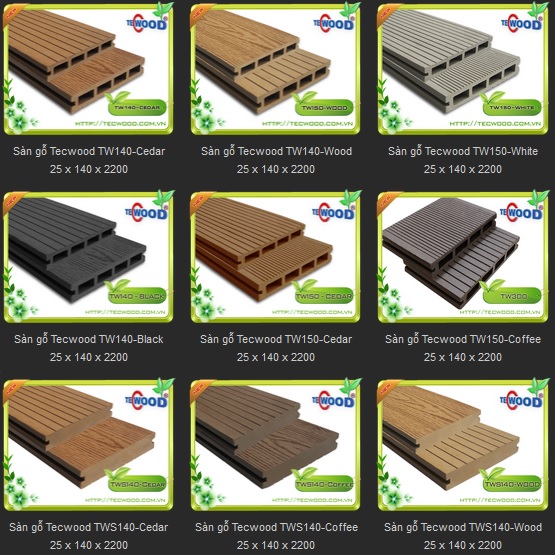 Mẫu màu sàn gỗ tecwood