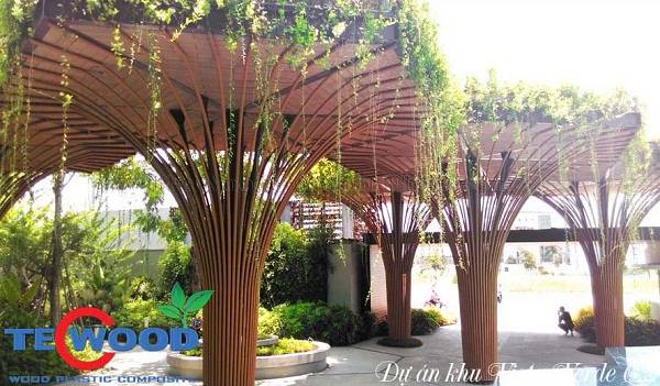 gỗ nhựa Tecwood làm chòi