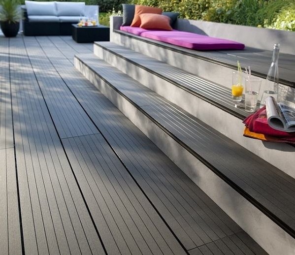 Sàn gỗ ngoài trời Tecwood MS140K25A Darkgrey lắp sân vườn