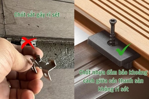 Sử dụng chốt vít sai cách