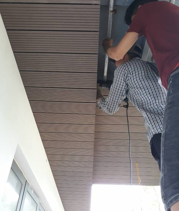 thi công ốp trần gỗ